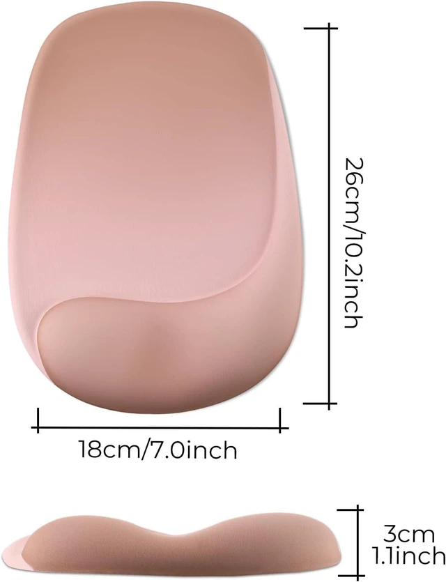 Alt view image 6 of 7 - Mouse Pad with Wrist Rest Support Ergonomic Mousepad with Comfortable Gel Cushion Gaming Mouse Pad with Non-Slip PU Base Relieve Pain Relief for Home Office Computer Laptop Brown