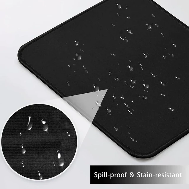Alt view image 5 of 7 - Mouse Pad Mouse Pad with Anti-Slip Rubber Base Easy Gliding Computer Mouse Mat Spill-Resistant Surface Black