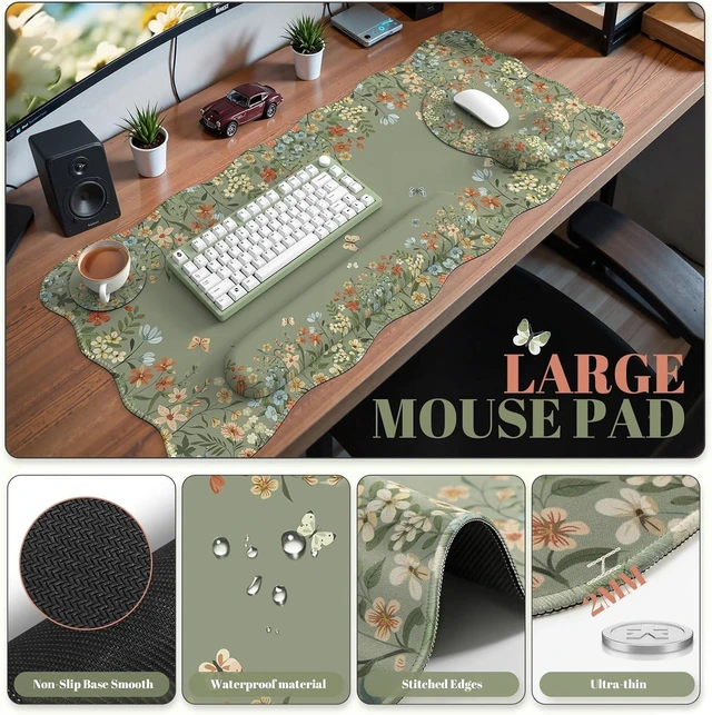 Alt view image 2 of 7 - Keyboard Pad for Workspace Green 35.4x15.7 Desk Protector