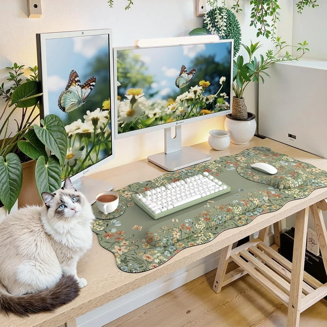 Alt view image 6 of 7 - Keyboard Pad for Workspace Green 35.4x15.7 Desk Protector