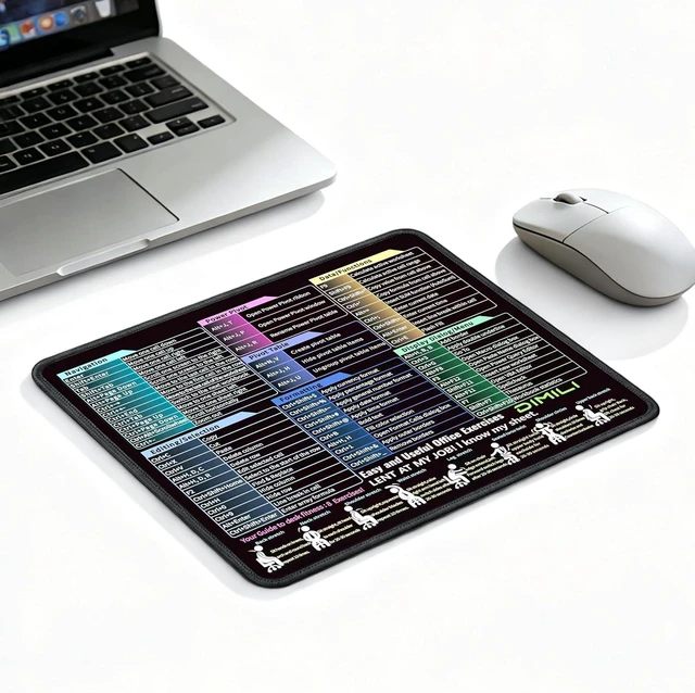 Main image of Small 11.8x9.8 Excel Cheat Sheet Mouse Pad Desk Accessories