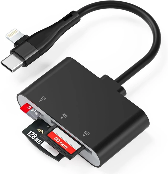 Main image of XD Card Reader 3 in 1 SD/TF/XD Card Adapter USB-C & Lightning