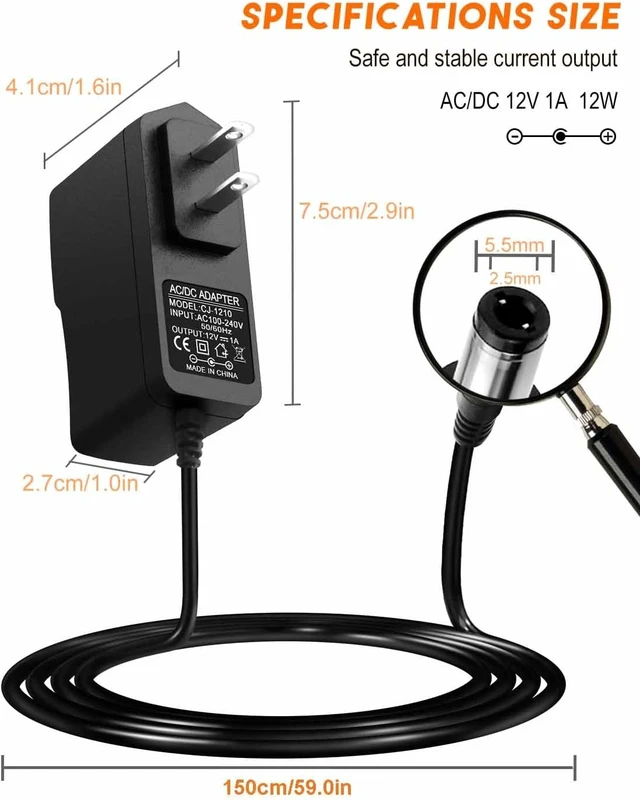 Alt view image 3 of 7 - 12V 1A Universal Power Supply AC Adapter 100-240V 50-60Hz to DC 12V Power Cord 5.5mm x 2.5mm Barrel Connector 12V DC Power Adapter Transformer for CCTV Camera LED Strip Lights Routers BT Speakers