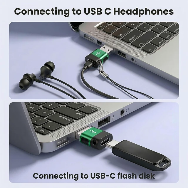 Alt view image 5 of 7 - 6-Pack USB to Type C Adapter USB-C Female to USB Male Adapter