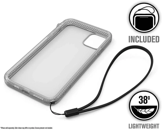 Alt view image 7 of 7 - - iPhone 11 Pro Case with Clear Back Case 2M Drop Resistant Shock Absorption System Rotary Switch Switch Wireless Charging Lanyard- Clear
