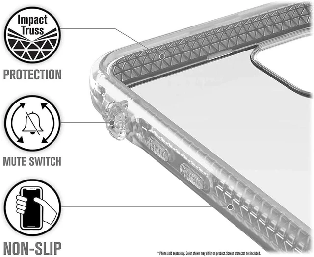 Alt view image 6 of 7 - - iPhone 11 Pro Case with Clear Back Case 2M Drop Resistant Shock Absorption System Rotary Switch Switch Wireless Charging Lanyard- Clear