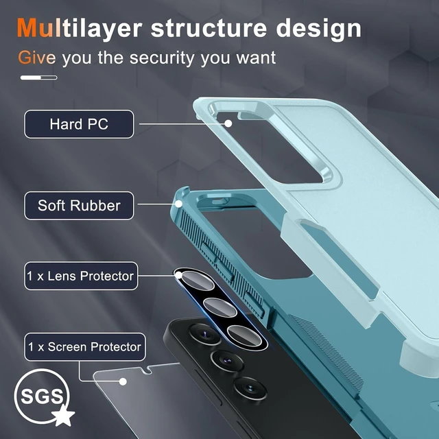 Alt view image 3 of 7 - for Galaxy S25 Case Full Body Heavy Duty Cover Mint Green