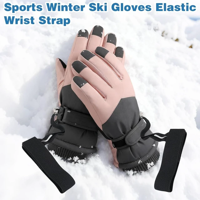Alt view image 4 of 7 - 4Pcs Sports Winter Ski Gloves Elastic Wrist Strap Snowboarding Accessories for Men Safety Straps Supplies with Keychains for Mountaineering Snowboarding Outdoor Activities
