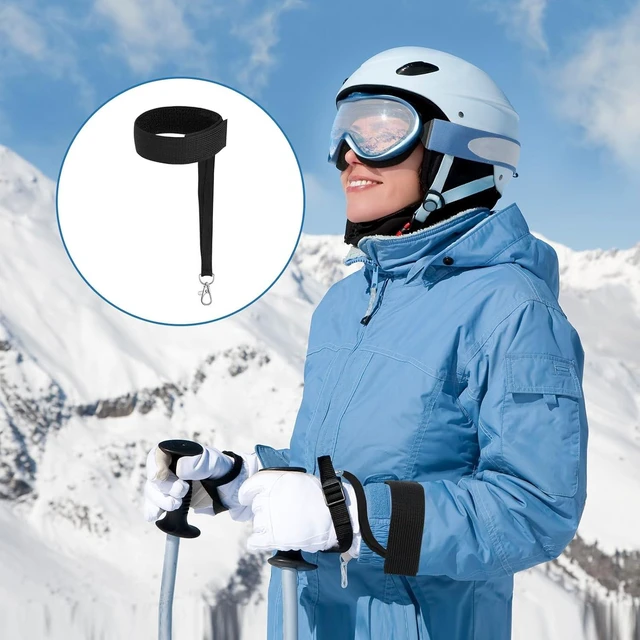 Alt view image 5 of 7 - 4Pcs Sports Winter Ski Gloves Elastic Wrist Strap Snowboarding Accessories for Men Safety Straps Supplies with Keychains for Mountaineering Snowboarding Outdoor Activities