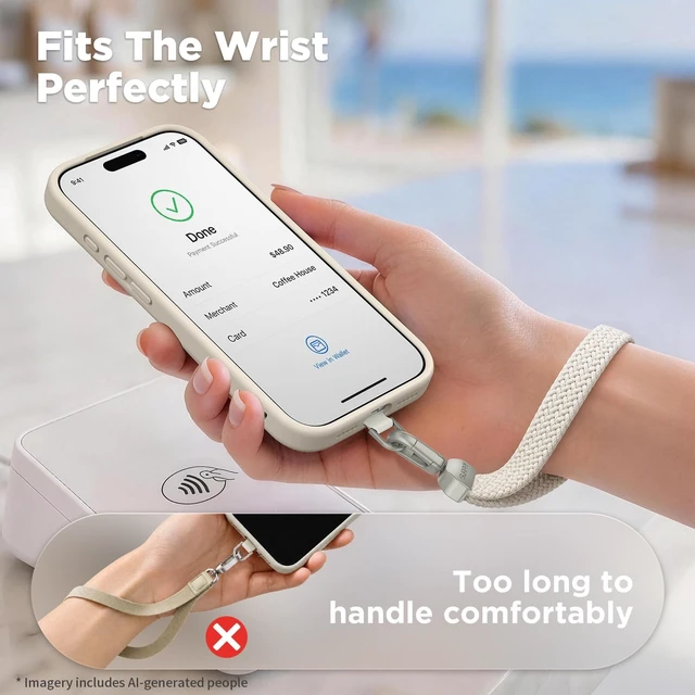 Alt view image 5 of 7 - Elastic Phone Wrist Strap Phone Lanyard Key Chain Lanyards