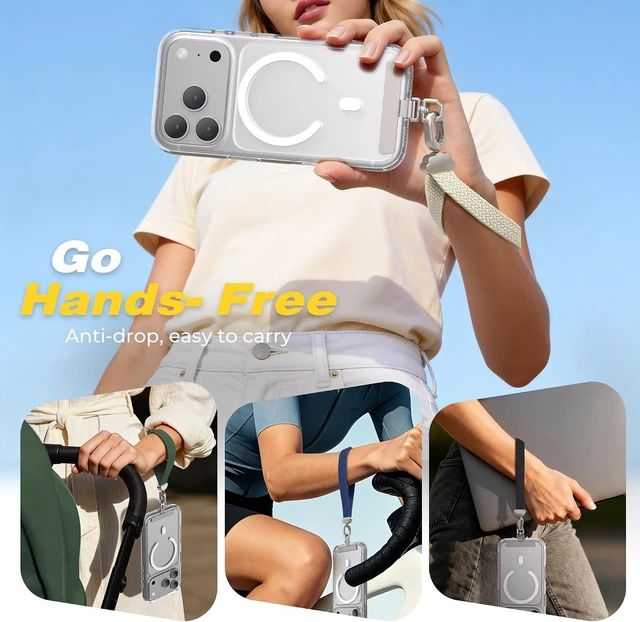 Alt view image 6 of 6 - Stretchy Phone Wrist Strap with 360° Rotatable Metal Tab