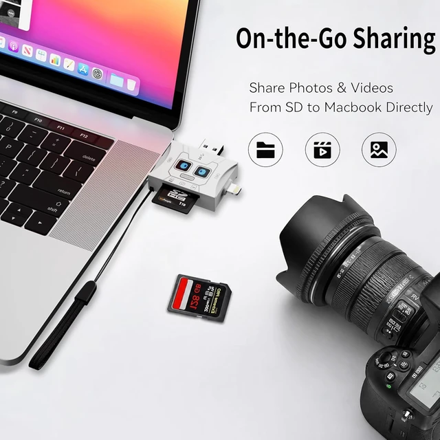 Alt view image 7 of 7 - SD Card Reader USB 3.0 Dual Slot for TF/SD Card for Mac/PC