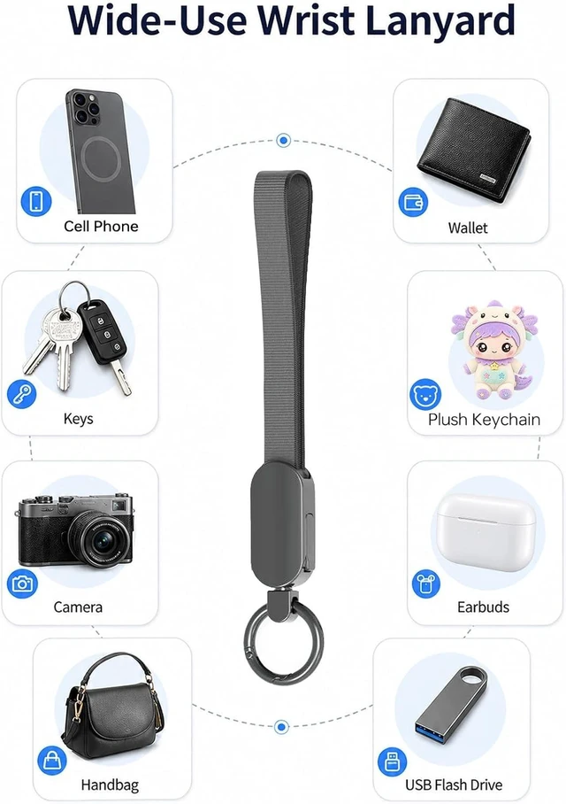 Alt view image 2 of 7 - Phone Wrist Strap Lanyard With Charging Cute Wristlet Keychain Charm