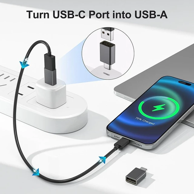 Alt view image 5 of 7 - USB C to USB Adapter 4Pack Thunderbolt 5 4 to USB 3.2 Converter