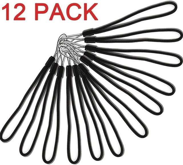 Alt view image 5 of 7 - 12 Pcs Wrist Lanyards Black Short Small Hand Strap Lightweight