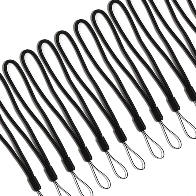 Alt view image 6 of 7 - 12 Pcs Wrist Lanyards Black Short Small Hand Strap Lightweight