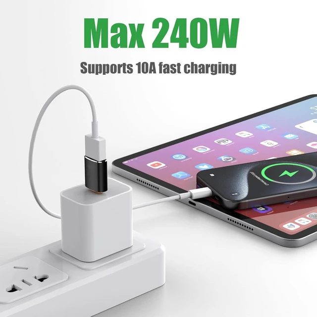 Alt view image 5 of 6 - 10 Pack USB C to USB Adapter 10Gbps USB A Female to USB C Male Adapter