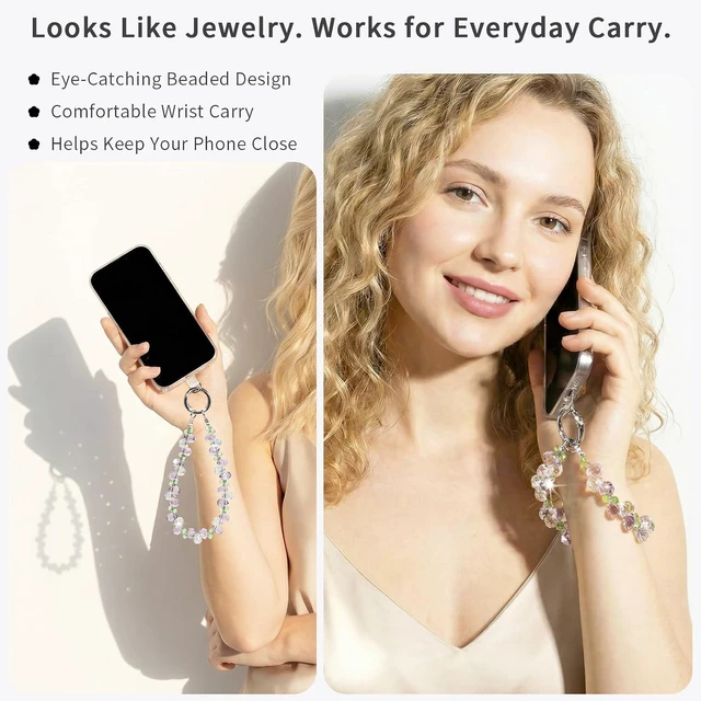 Alt view image 2 of 7 - Phone Wrist Strap Beaded Phone Charm Cellphone Chain Wristlet