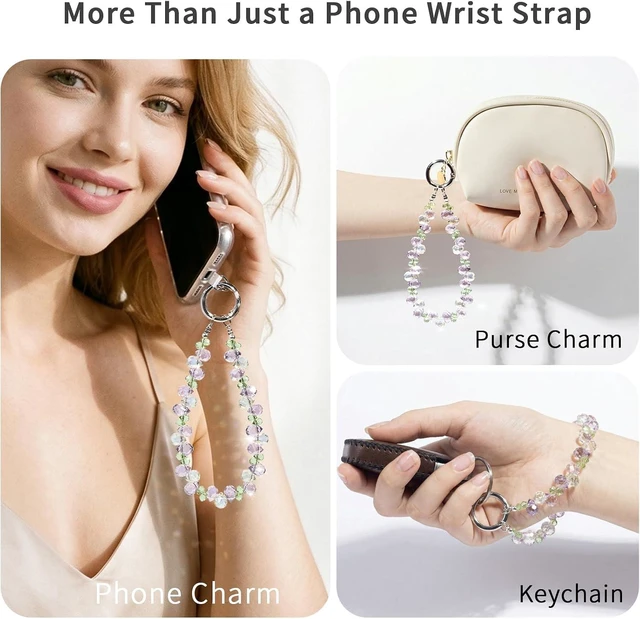 Alt view image 3 of 7 - Phone Wrist Strap Beaded Phone Charm Cellphone Chain Wristlet