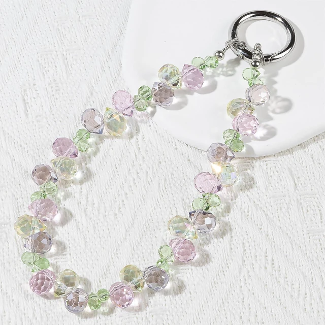 Alt view image 6 of 7 - Phone Wrist Strap Beaded Phone Charm Cellphone Chain Wristlet