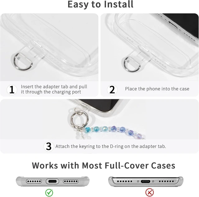 Alt view image 7 of 7 - Phone Wrist Strap Beaded Phone Charm Cellphone Chain Wristlet