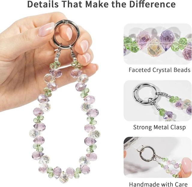 Alt view image 4 of 7 - Phone Wrist Strap Beaded Phone Charm Cellphone Chain Wristlet