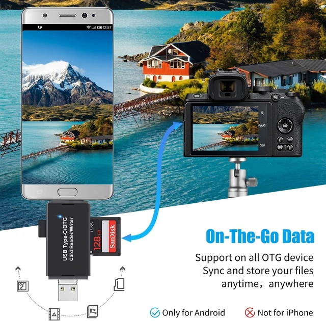 Alt view image 5 of 7 - SD/Micro SD Card Reader Type-C Micro USB OTG Adapter