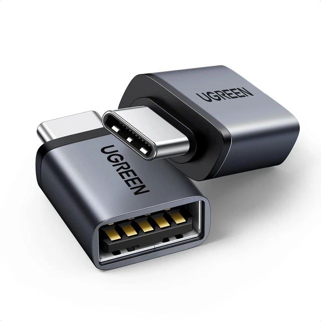 Main image of USB C to USB A 3.2 10Gbps OTG Adapter 2 Pack Compatible with iPhone 17 Pro Max Air 16 15 MacBook Air iMac iPad Galaxy Tab S9 S25 Black