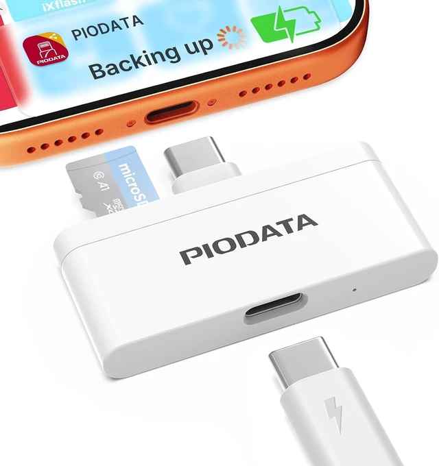 Main image of MFi Micro SD Card Reader for iPhone & Android Auto Backup White