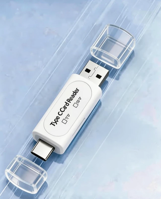 Main image of SD Card Reader 4-in-1 USB C SD Card Reader Dual Slot OTG Memory Card Adapter for TF/SDXC/Micro SDXC/Micro SDHC Memory Cards-White