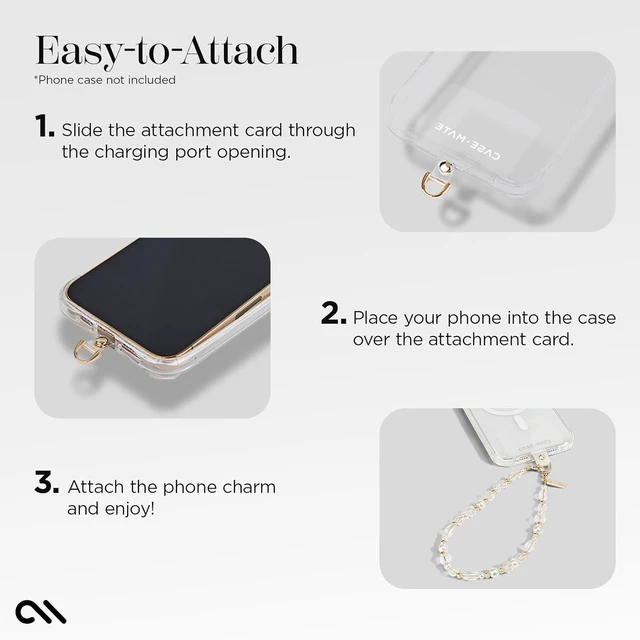 Alt view image 5 of 7 - Phone Charm Wrist Strap w/Pearls & Crystals - Crystal Pearl Gold