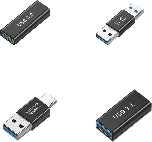 Main image of (4 Pieces USB 3.0 Adapter kit Support Charging and Data Transfer high Speed Extended Conversion Connector Connector