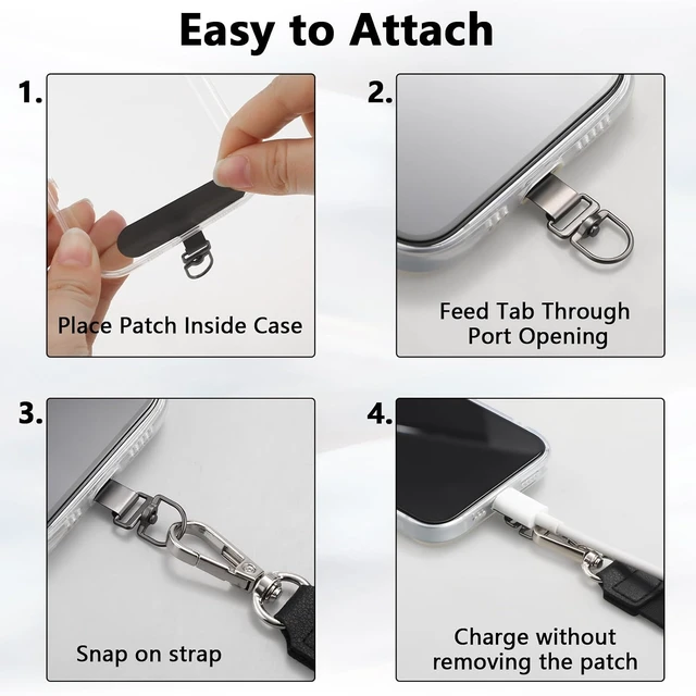 Alt view image 3 of 7 - 2 Set Phone Lanyard Set with 6 Patches Adjustable Lanyard Wrist Straps