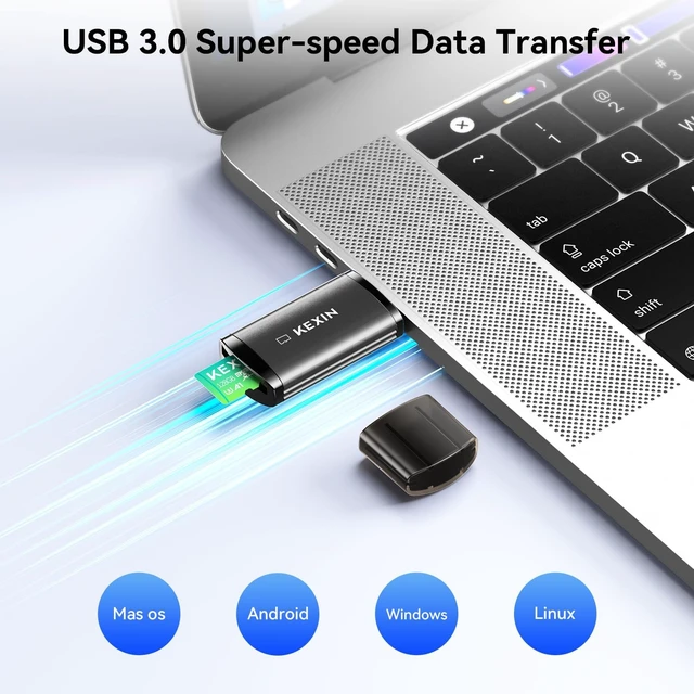 Alt view image 5 of 7 - SD Card Reader USB 3.0 Micro SD Card Reader Plug and Play 5Gbps Speed SD Card Adapter for Micro SD Micro SDHC Micro SDXC and UHS-I Cards TF Card Reader