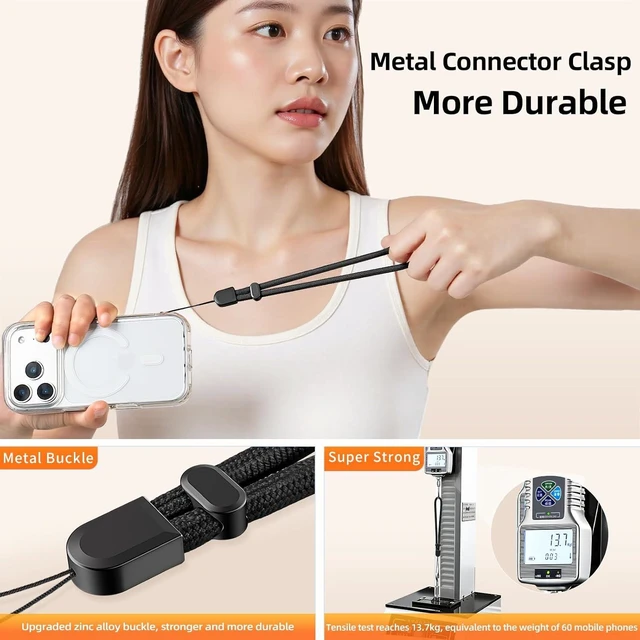 Alt view image 4 of 6 - 2 Pack Phone Strap Adjustable Cell Phone Lanyard Strap Anti-Drop Self-Locking Phone Wrist Strap