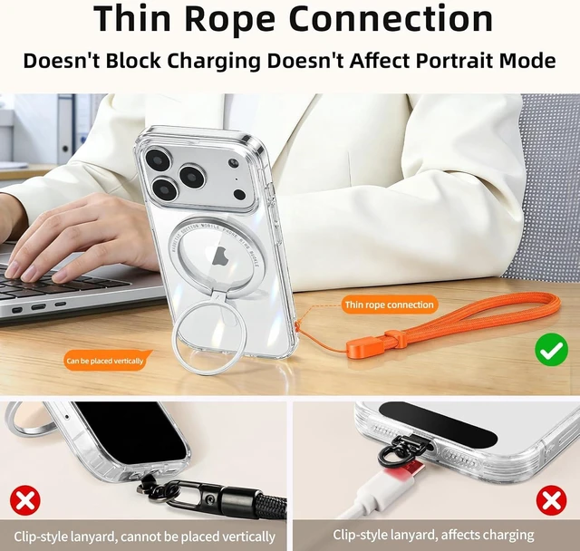Alt view image 5 of 6 - 2 Pack Phone Strap Adjustable Cell Phone Lanyard Strap Anti-Drop Self-Locking Phone Wrist Strap
