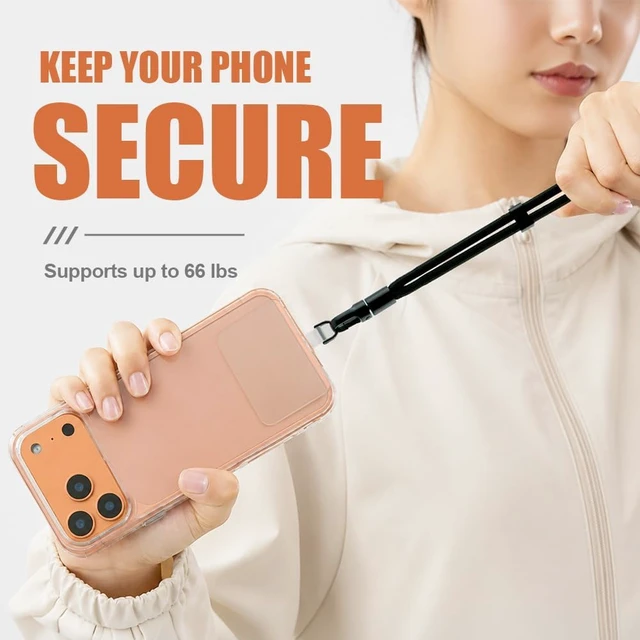 Alt view image 2 of 6 - Phone Lanyard Wrist Phone Wrist Strap for Case with 2 Tether Tabs