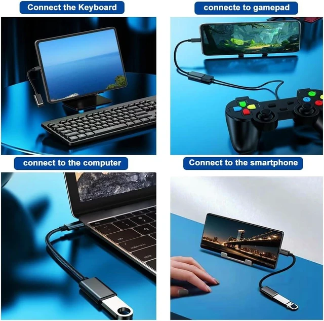 Alt view image 4 of 7 - USB C to USB Adapter(2 pack) USB Type C OTG Cable USB C to USB A Adapter