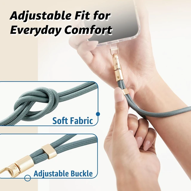 Alt view image 3 of 6 - Phone Lanyard Wrist Phone Wrist Strap for Case with 2 Tether Tabs