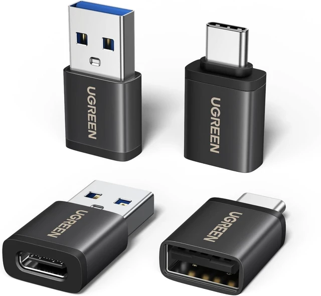Main image of USB to USB C Adapter Combo 4-Pack 10Gbps USB C Converter Black