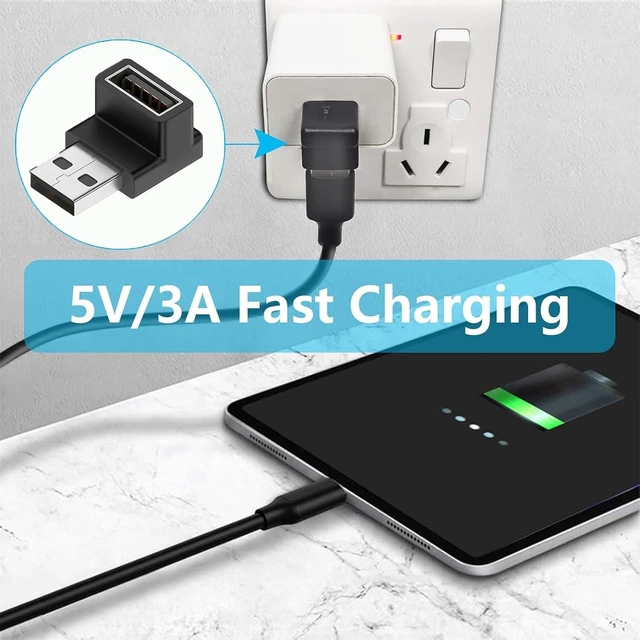 Alt view image 5 of 5 - 6 Pack 90 Degree USB 3.0 Adapter Right Angle USB A Male to Female USB L Shape OTG Connector Extender Support Data Sync (5Gbps) or Charge (15W) for PC Laptop Mouse desktops etc