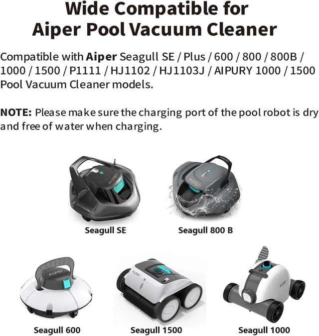 Alt view image 5 of 7 - 12.6V Charger for Aiper Seagull 600 800 800B SE 1000 1500 P1111 HJ1103J HJ1102 AC Adapter Replacement for AIPURY 1000 Cordless Automatic Robotic Pool Vacuum Cleaner Power Supply 6FT Cord UL Listed
