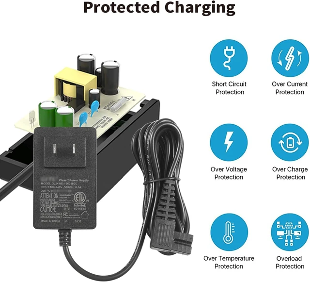 Alt view image 7 of 7 - 12.6V Charger for Aiper Seagull 600 800 800B SE 1000 1500 P1111 HJ1103J HJ1102 AC Adapter Replacement for AIPURY 1000 Cordless Automatic Robotic Pool Vacuum Cleaner Power Supply 6FT Cord UL Listed