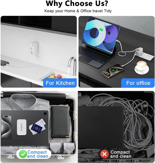 Alt view image 4 of 7 - 4 in 1 Retractable Wall Charger 40W Retractable Phone Charger Wall Plug