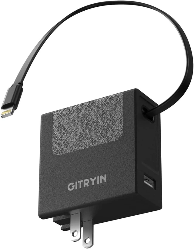 Main image of 40W PD Retractable USB Wall Charger 33.5in Lightning Cable 1 USBA