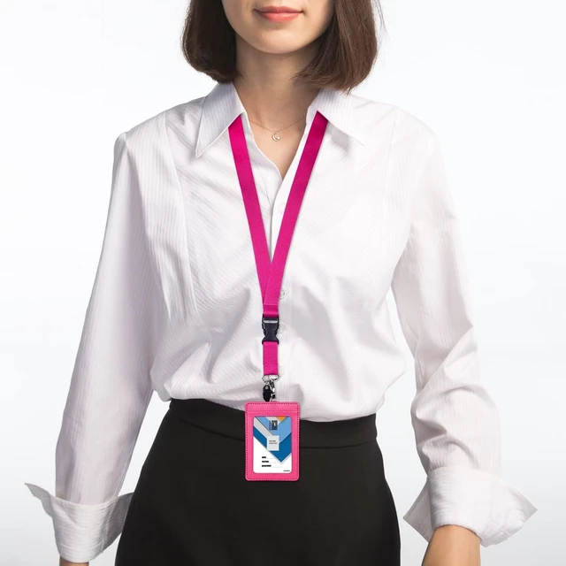 Alt view image 6 of 7 - 3 Pack 23 inch Neck Strap Lanyards - Purple Hot Pink Light Blue