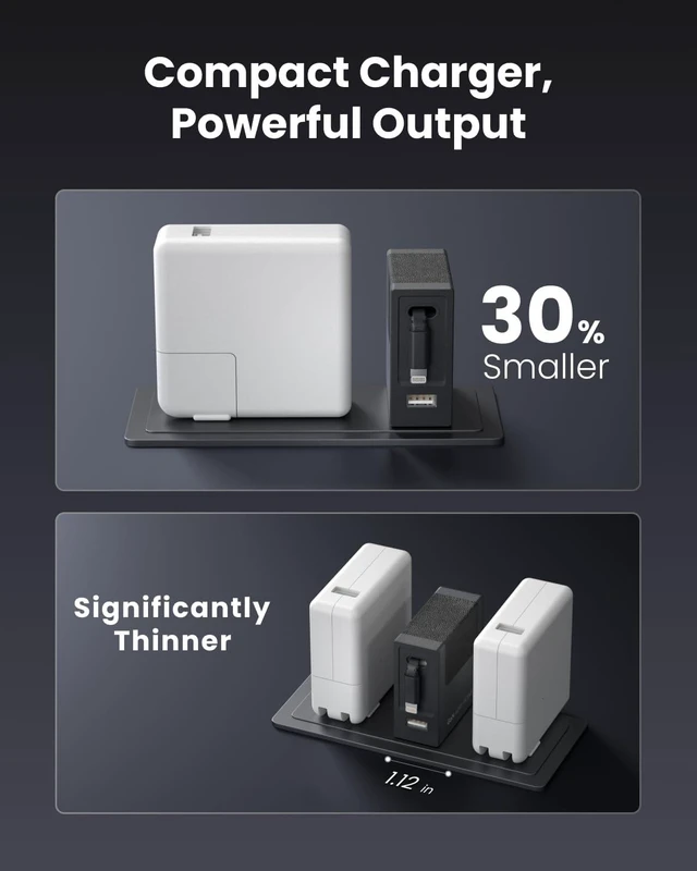 Alt view image 6 of 7 - 40W PD Retractable USB Wall Charger 33.5in Lightning Cable 1 USBA