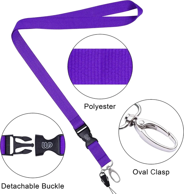 Alt view image 3 of 7 - Office Lanyard 5 Pack 23 inch Neck Strap Lanyards - 5 Colors