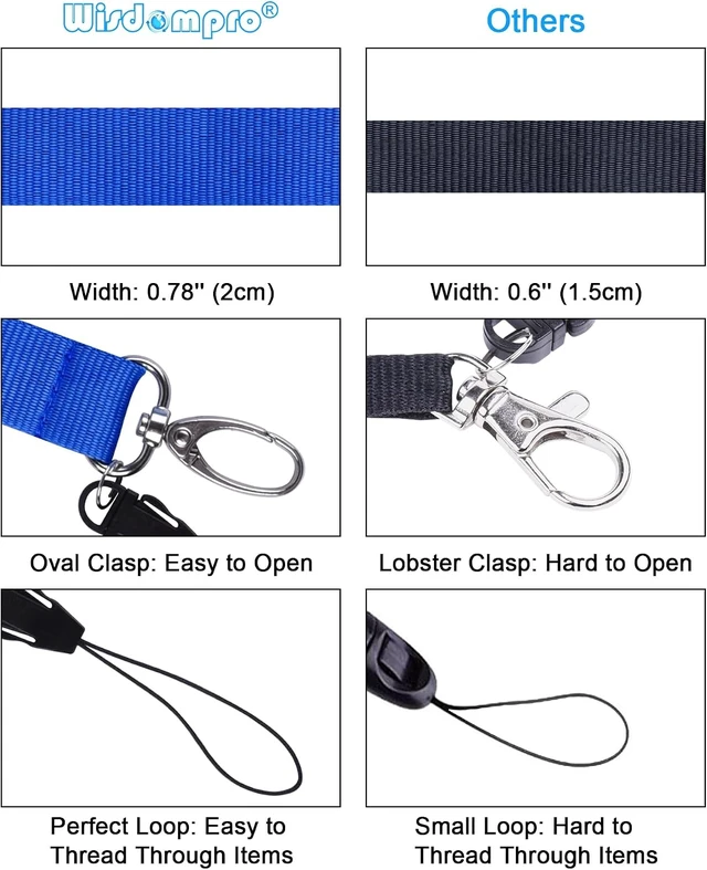 Alt view image 4 of 7 - Office Lanyard 5 Pack 23 inch Neck Strap Lanyards - 5 Colors