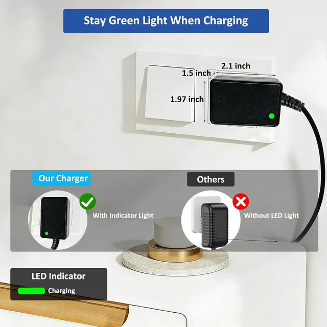 Alt view image 4 of 7 - 26.5V Power Adapter for 22.2V Cordless Vacuum Cleaner Fit for DEVOAC N300